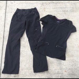 Lightly worn black scrub set